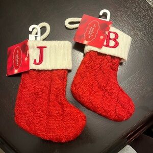 Mini Initial Knit Christmas Stockings